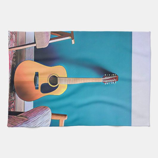 Gitarrengeschenke Geschirrtuch (Horizontal)