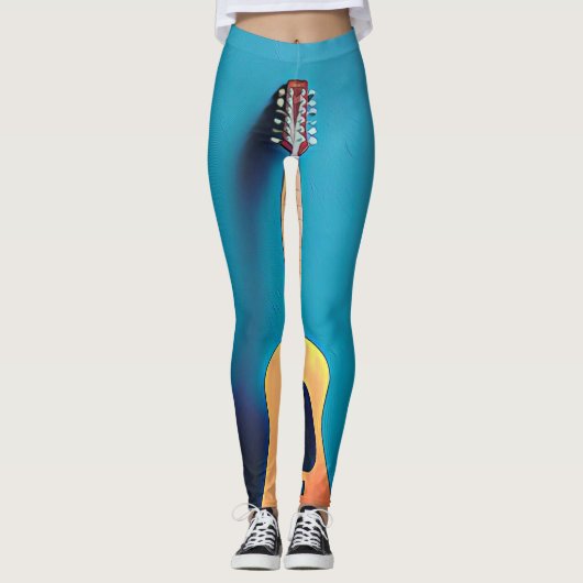 Gitarrengeschenke Leggings (Vorderseite)