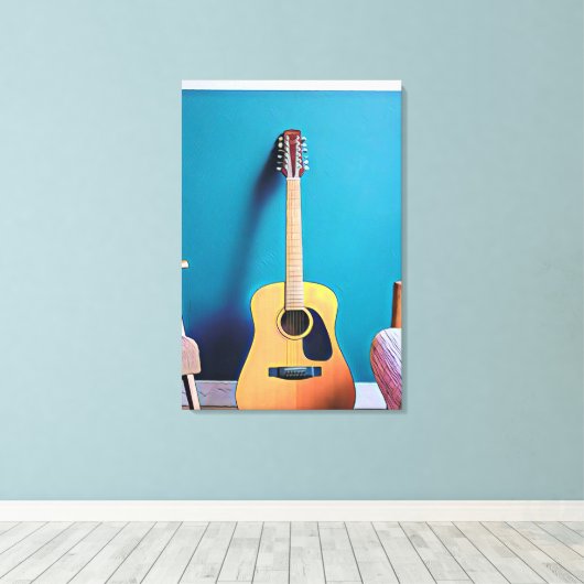 Gitarrengeschenke Leinwanddruck (Insitu (Holzboden))
