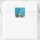 Gitarrengeschenke Quadratischer Aufkleber (Tasche)