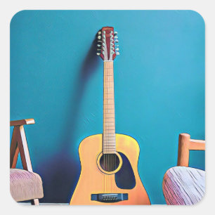 Gitarrengeschenke Quadratischer Aufkleber
