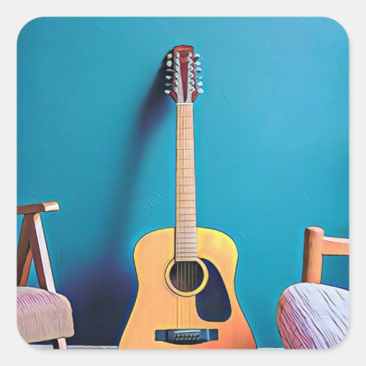 Gitarrengeschenke Quadratischer Aufkleber (Vorderseite)