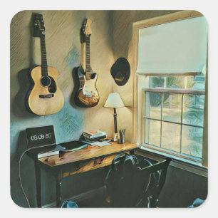 Gitarrengeschenke Quadratischer Aufkleber