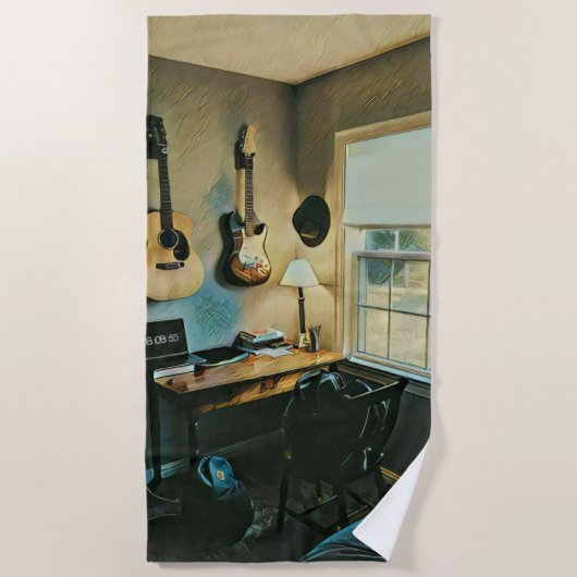 Gitarrengeschenke Strandtuch (Vorderseite)