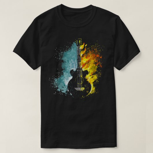 Gitarrengitarrist E-Gitarre Feuer und Eismuse T-Shirt (Design vorne)