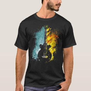 Gitarrengitarrist E-Gitarre Feuer und Eismuse T-Shirt