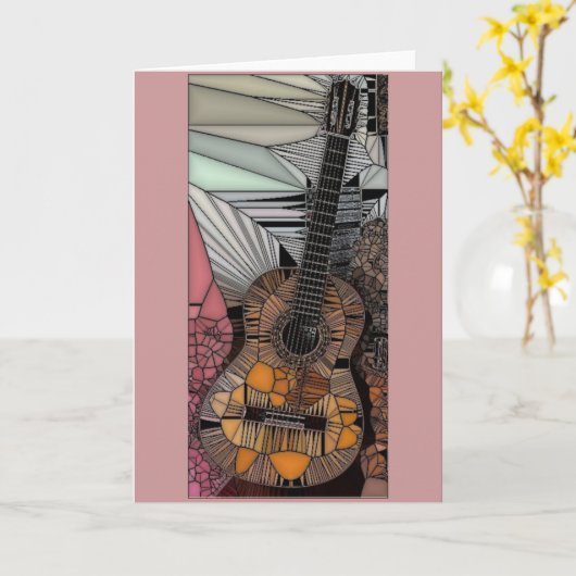 Gitarrengläser-Grußkarte Karte (Gelbe Blume)