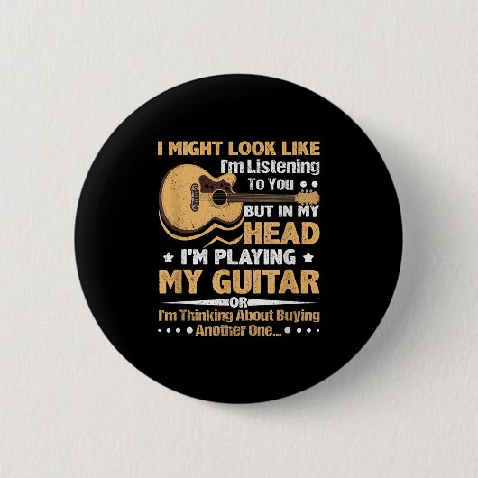 Gitarrengraf für Männer - Funny Musician Guitar Gr Button (Vorderseite)