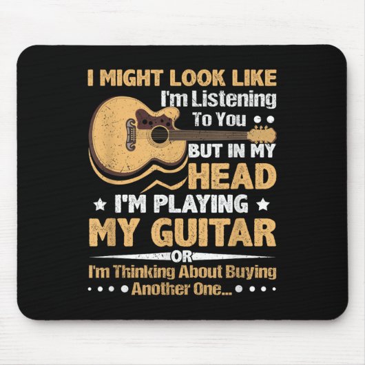 Gitarrengraf für Männer - Funny Musician Guitar Gr Mousepad (Vorne)