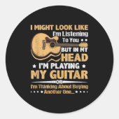 Gitarrengraf für Männer - Funny Musician Guitar Gr Runder Aufkleber (Vorderseite)