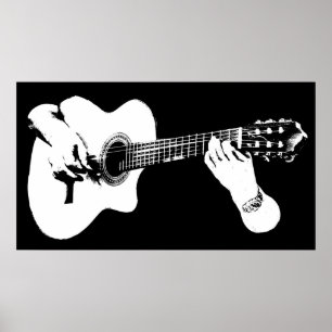 Gitarrengrafik spielen poster