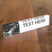 Gitarrenhals-Briefmarke Schwarzweiss Namensplakette (Seite)