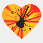 Gitarrenheart-Sticker Herz-Aufkleber (Vorderseite)