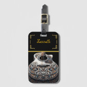 Gitarreninstrument mit Initialen Gepäckanhänger (Vorderseite Vertikal)