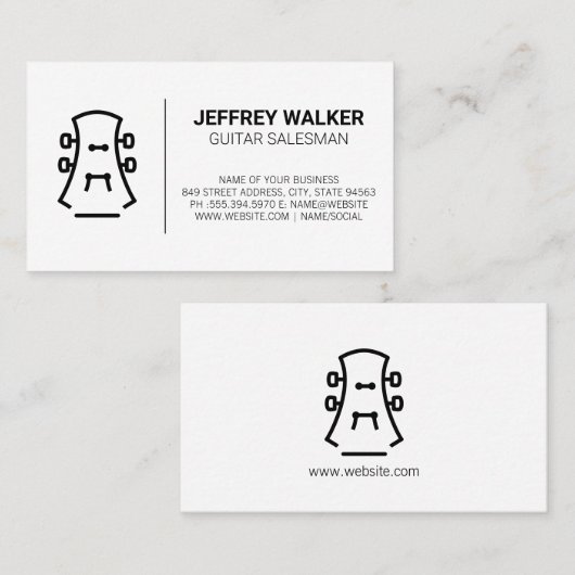 Gitarreninstrument Visitenkarte (Vorne/Hinten)