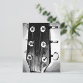 Gitarrenkopfstege Tuning Pegs Künstlerisch Schwarz Postkarte (Stehend Vorderseite)