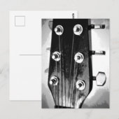 Gitarrenkopfstege Tuning Pegs Künstlerisch Schwarz Postkarte (Vorne/Hinten)