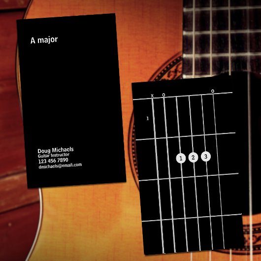 Gitarrenlehrer A-Dur Visitenkarte