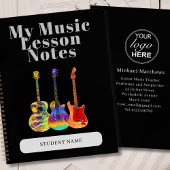 Gitarrenlehrer Custom Student Music Lesson Notizblock