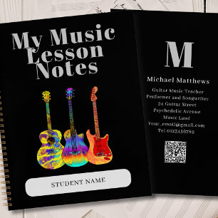 Gitarrenlehrer Custom Student Music Lesson Notizblock