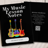 Gitarrenlehrer Custom Student Music Lesson Notizblock