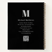 Gitarrenlehrer Custom Student Music Lesson Notizblock (Rückseite)