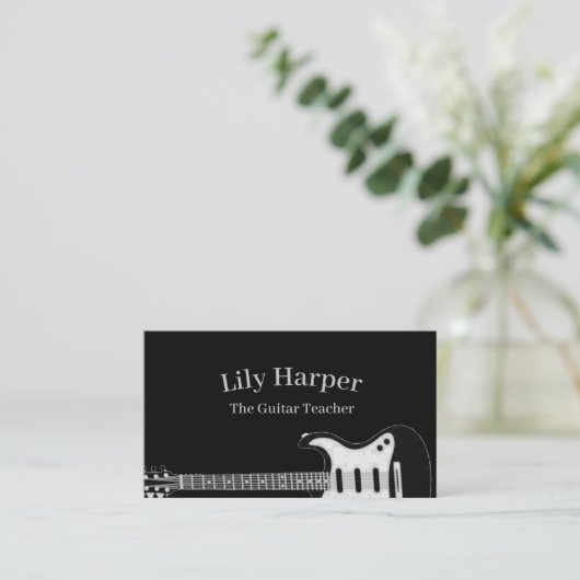Gitarrenlehrer | Elektrische und akustische Lektio Telefonnummerkarte (Stehend Vorderseite)