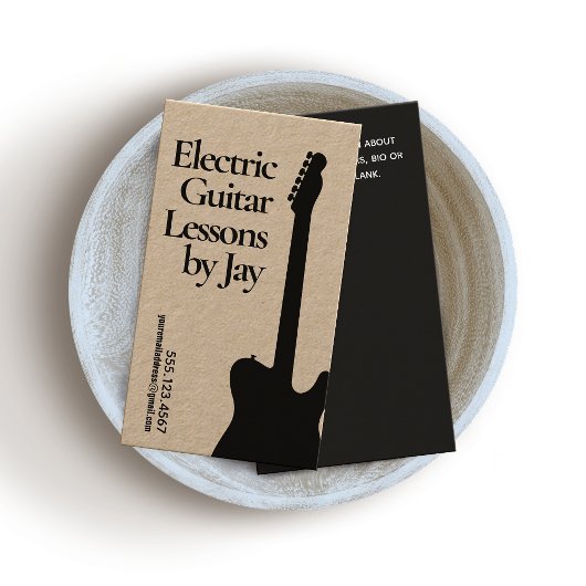 Gitarrenlehrer Gitarrist Kraft Visitenkarte