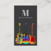 Gitarrenlehrer Musiker Benutzerdefiniertes Logo Visitenkarte (Vorderseite)