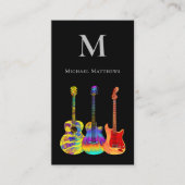 Gitarrenlehrer Musiker Custom QR Code Visitenkarte (Vorderseite)