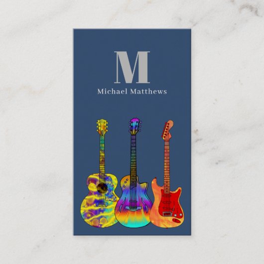 Gitarrenlehrer Musiker Custom QR Code Visitenkarte (Vorderseite)