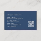 Gitarrenlehrer Musiker Custom QR Code Visitenkarte (Rückseite)