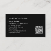 Gitarrenlehrer Musiker Custom QR Code Visitenkarte (Rückseite)