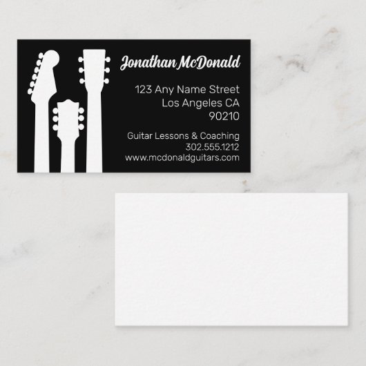 Gitarrenlehrer Musiker Gitarrist Rock Band Music Visitenkarte (Vorne/Hinten)