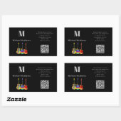 Gitarrenlehrer Musikunterricht QR-Code Rechteckiger Aufkleber (Blatt)