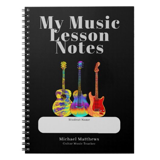 Gitarrenlehrer Musikunterricht Student Custom Notizblock (Vorderseite)