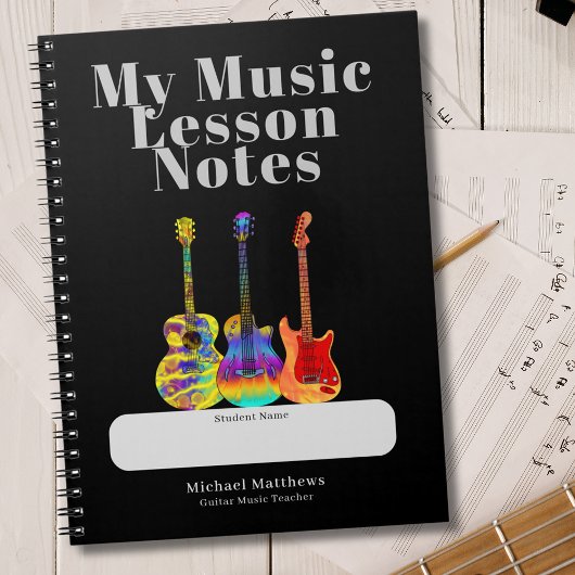 Gitarrenlehrer Musikunterricht Student Custom Notizblock