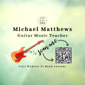 Gitarrenlehrer Musikunterricht Werbung QR-Code Fensteraufkleber (Blatt 3)