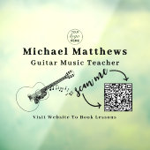 Gitarrenlehrer Musikunterricht Werbung QR-Code Fensteraufkleber (Blatt 3)