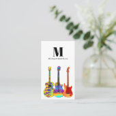 Gitarrenlehrer QR Code Social Media Custom Visitenkarte (Stehend Vorderseite)