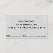 Gitarrenlehrergeschäft Visitenkarte (Rückseite)