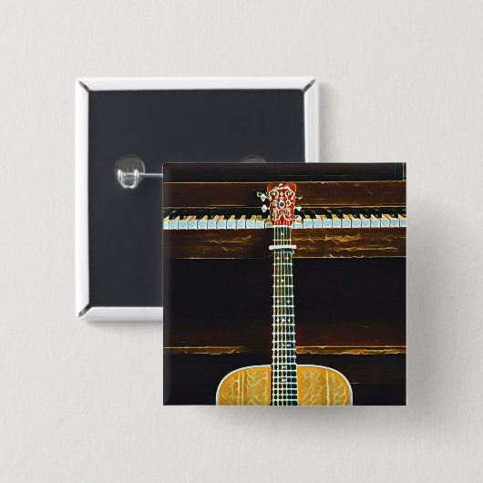 Gitarrenliebhaber Button (Vorne & Hinten)