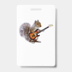 Gitarrenliebhaber   Eichhörnchen spielt Gitarre Ausweis