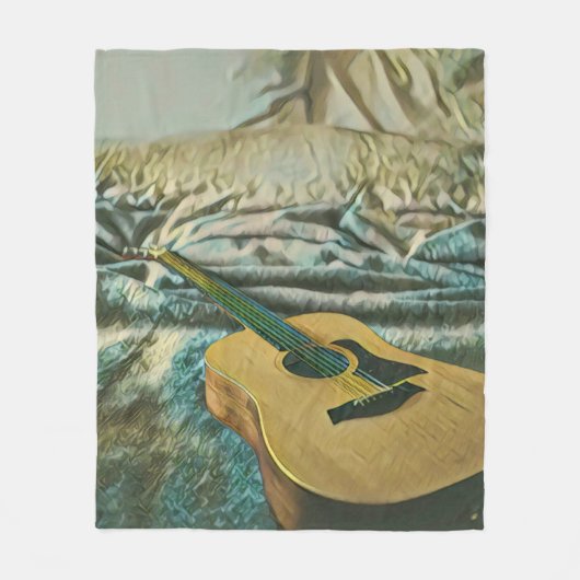 Gitarrenliebhaber Fleecedecke (Vorderseite)