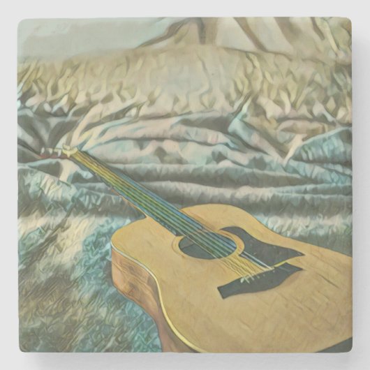 Gitarrenliebhaber Steinuntersetzer (Vorderseite)