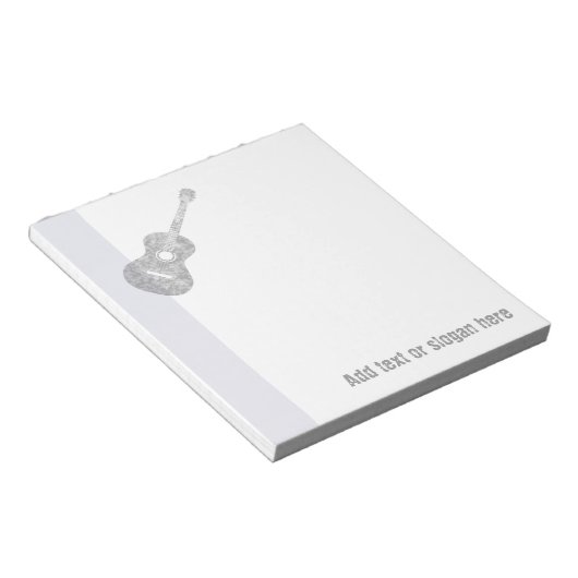 Gitarrenlogo und Slogan Notizblock (angewinkelt)