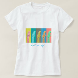Gitarrenmädchen Pastel Retro Moderne Musik T-Shirt