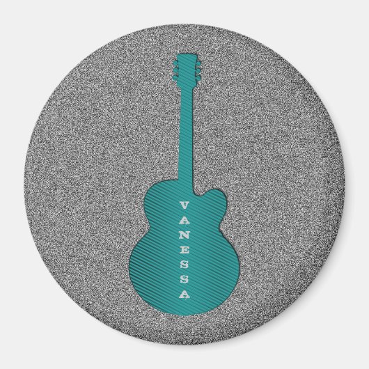 Gitarrenmagnet gestrichen, türkis magnet (Vorne)