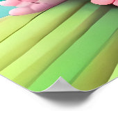 Gitarrenmalerei akustische bunt Rose Blume pink Poster (Ecke)