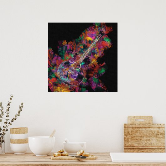 Gitarrenmalerei Poster (Küche)